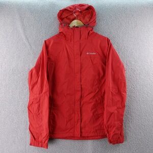 Columbia Womens Softshell Lightweight Hooded Jacket Red Size L Camp‎ Hike